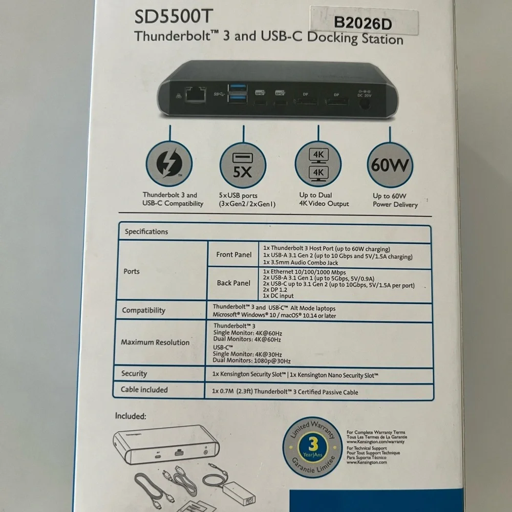 Kensington Blue Thunderbolt 3 and USB-C Docking Station